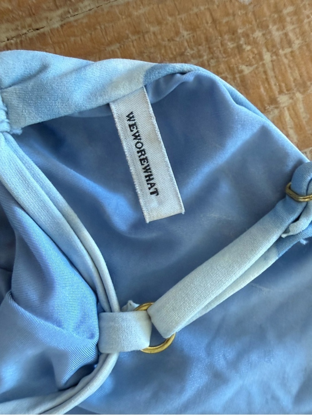 WeWoreWhat Blue Tie-Dye Triangle Bralette - Picture 5 of 6